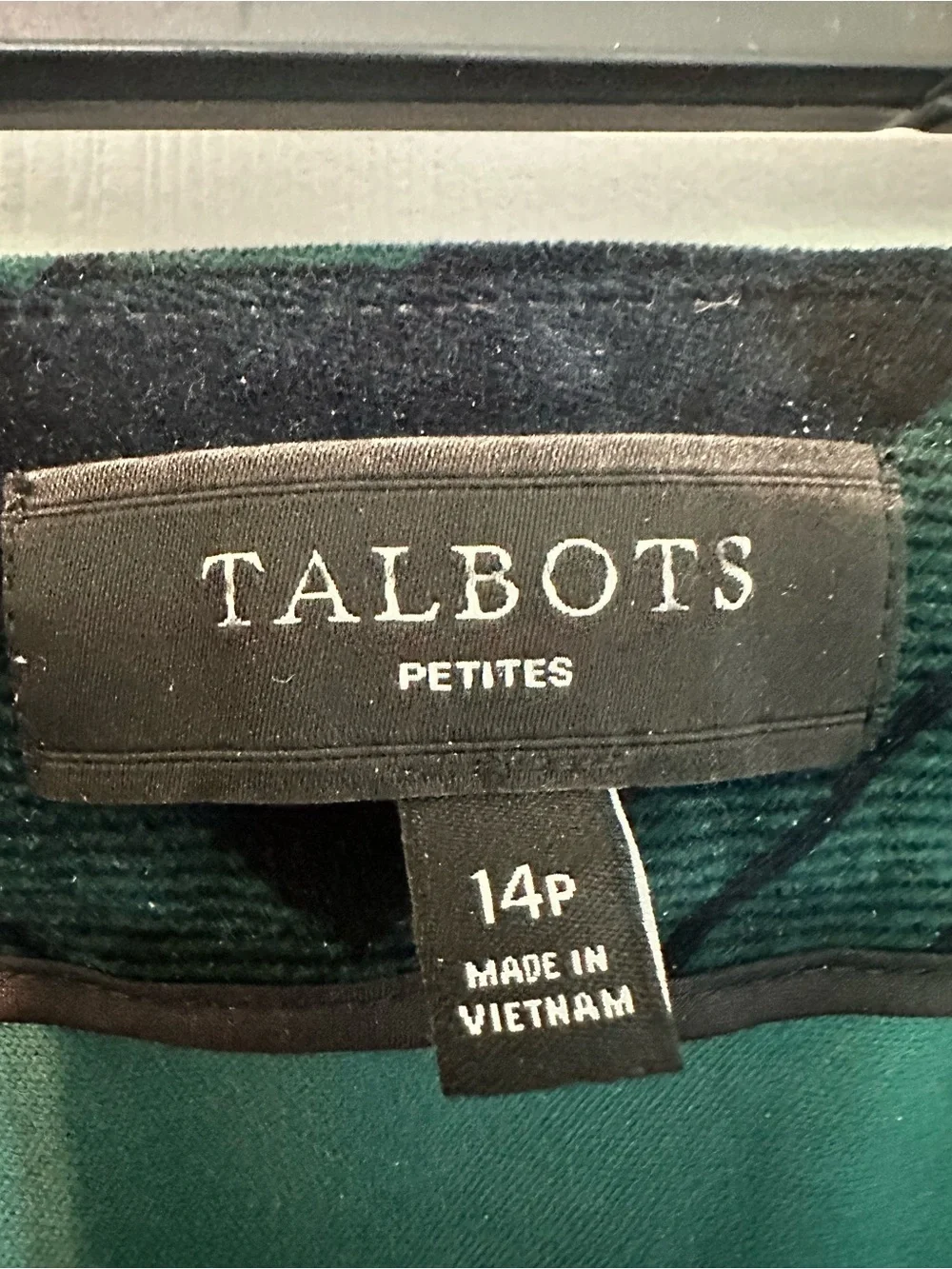 Talbots women’s blackwatch plaid/dark blue and green plaid skirt sz 14P. - Picture 3 of 3